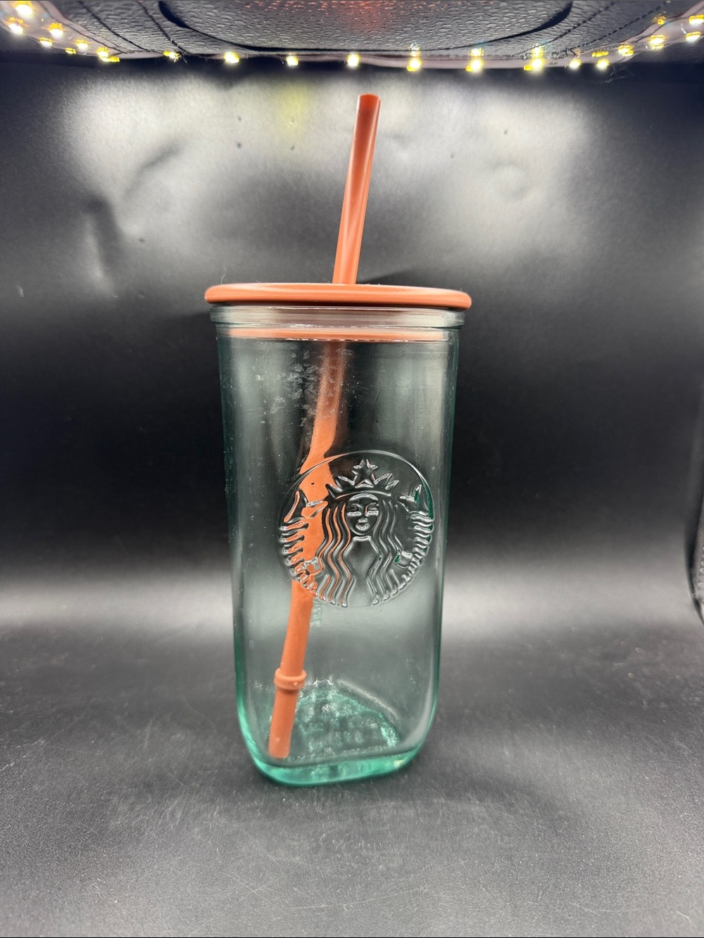Starbucks Terracota Brown Recycle Triangle Glass 16oz
